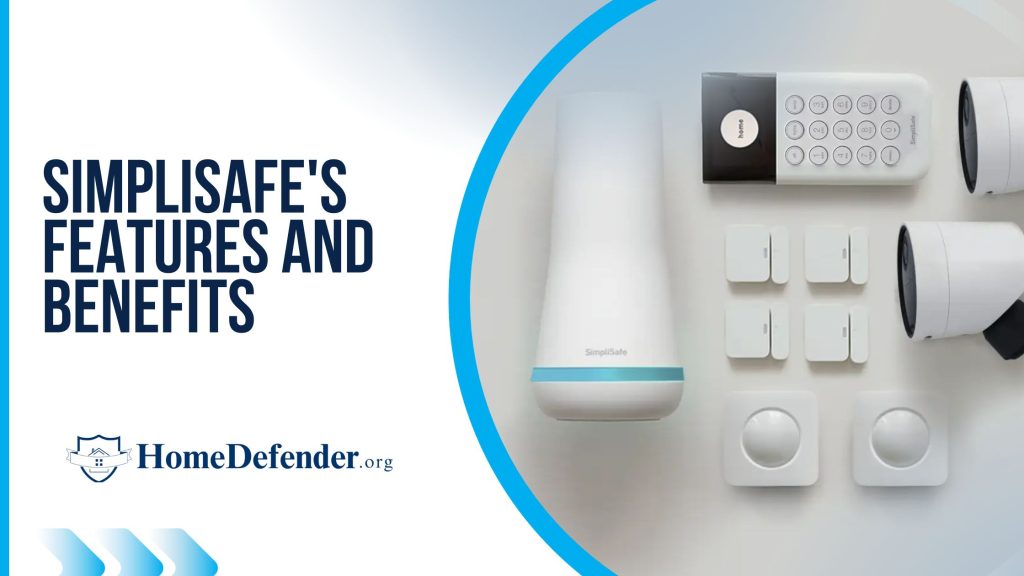 A home security system with motion sensors, professional monitoring and other features